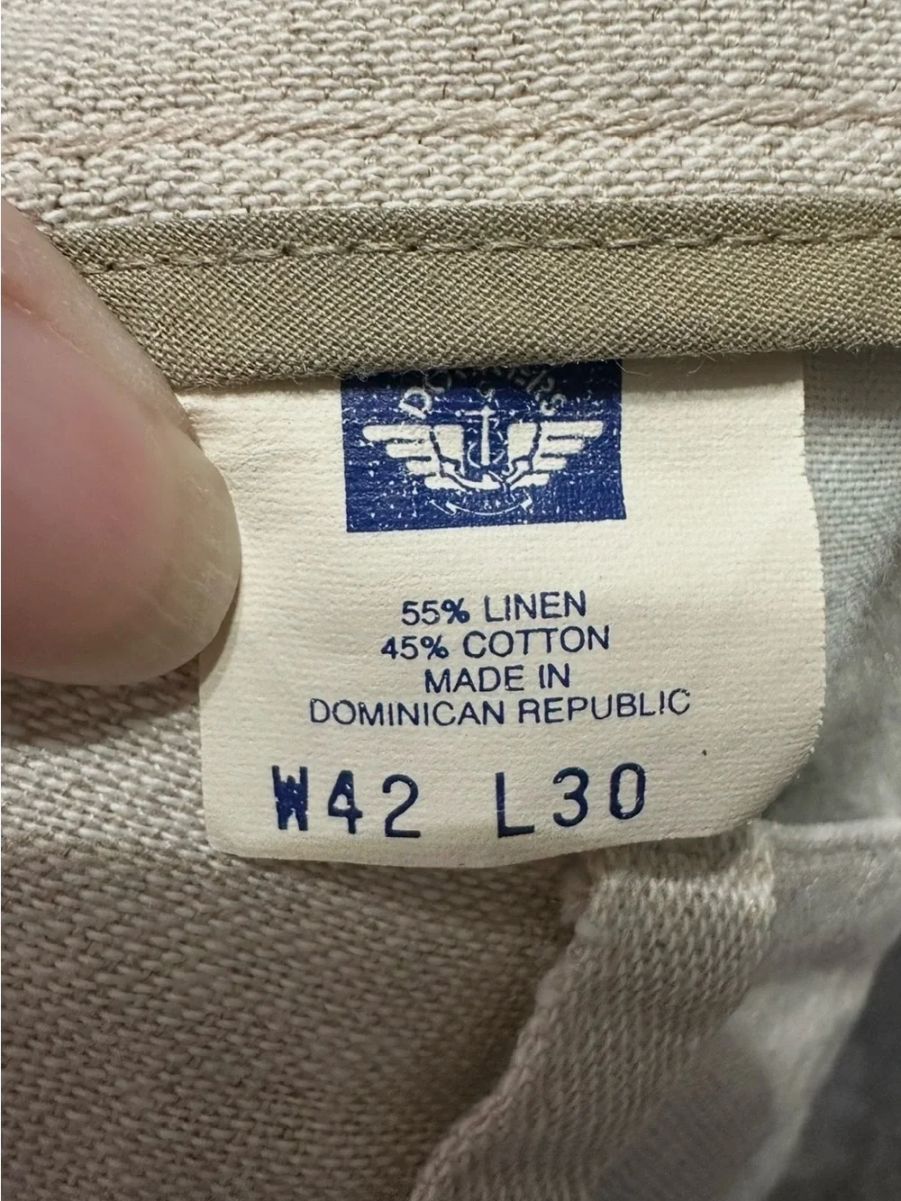 Vintage Pleated No Wrinkle Linen Blend Dockers Khakis Size 38 X 30